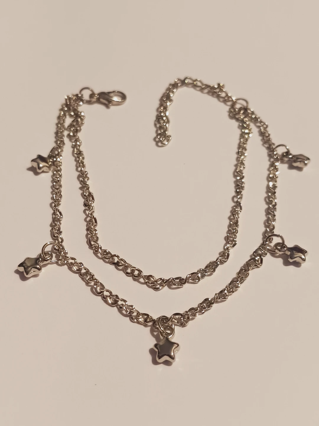 New !! Silver Tone Anklet with Star 🌟 Charms - photo 3