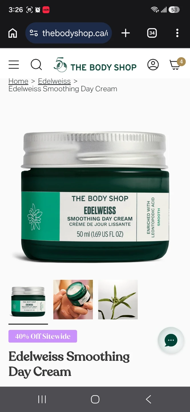 The Body Shop Edelweiss Smoothing Day Cream 50ml