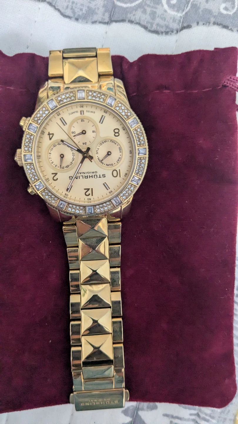 Stuhrling Original Gold Tone Chronograph Watch