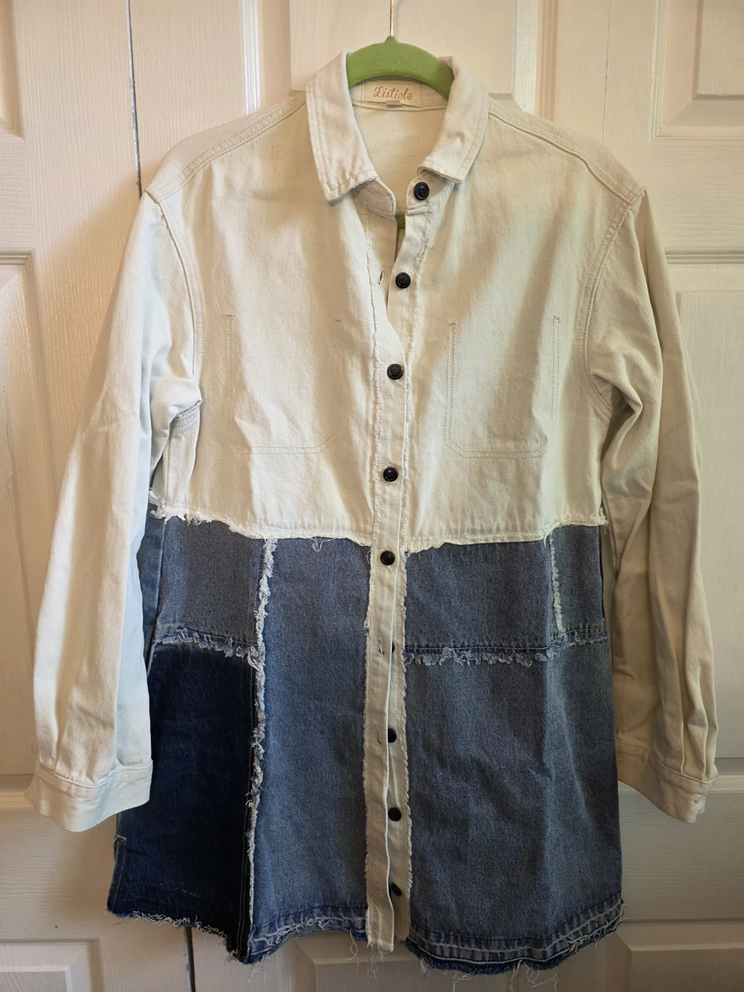 Listicle Colorblock Denim Shirt jacket
