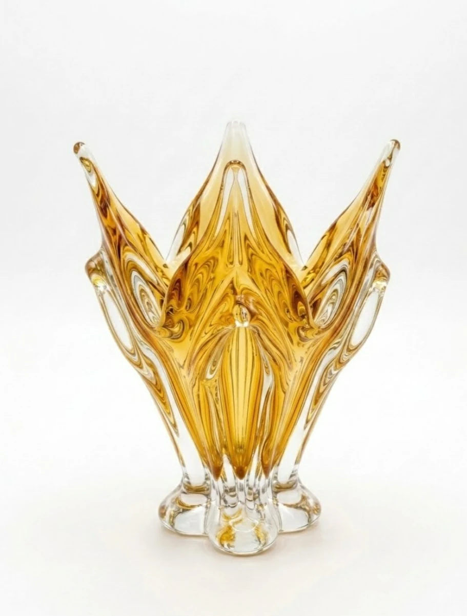 Chalet Glass Vase Amber