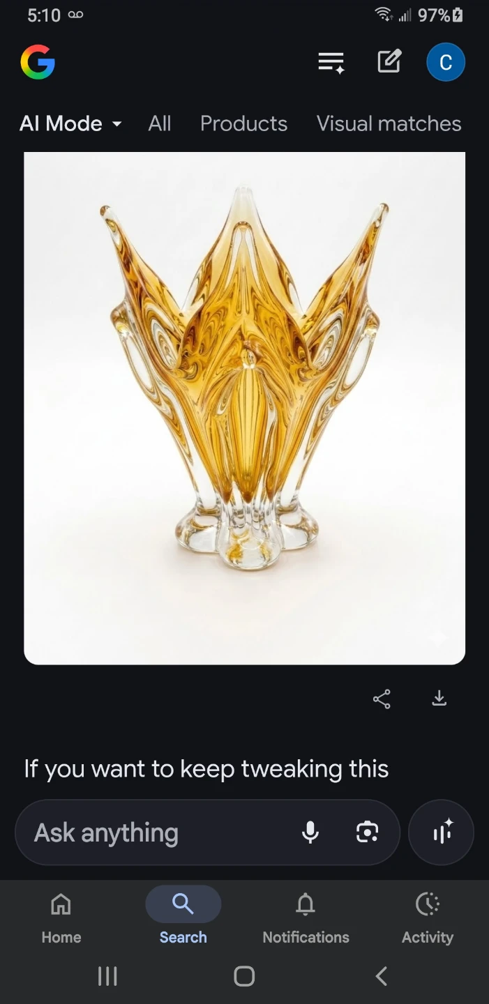 Chalet Glass Vase Amber - photo 2