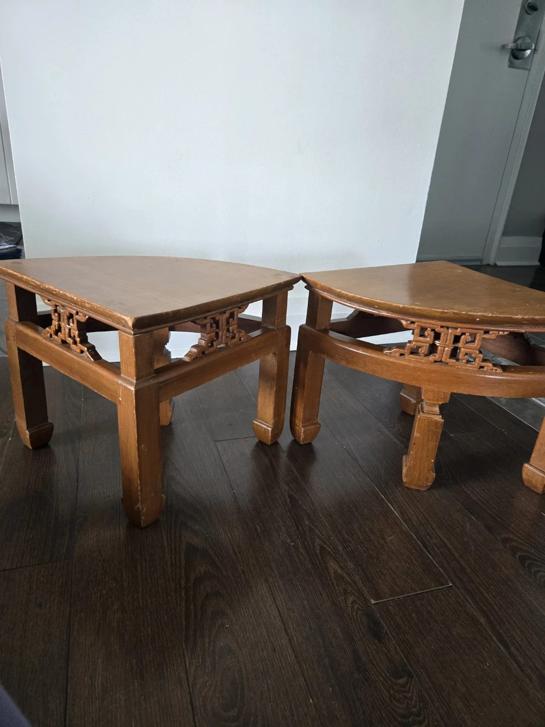 Vintage Wooden Corner Tables (Set of 2) ⚽