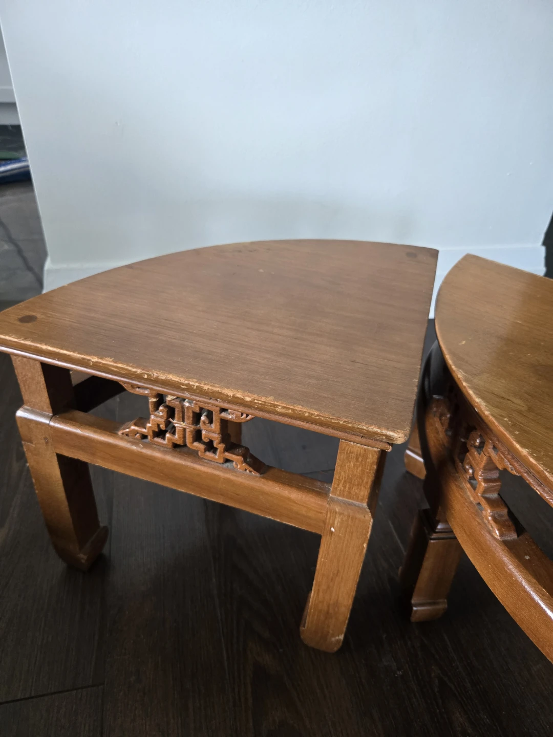 Vintage Wooden Corner Tables (Set of 2) ⚽ - photo 5