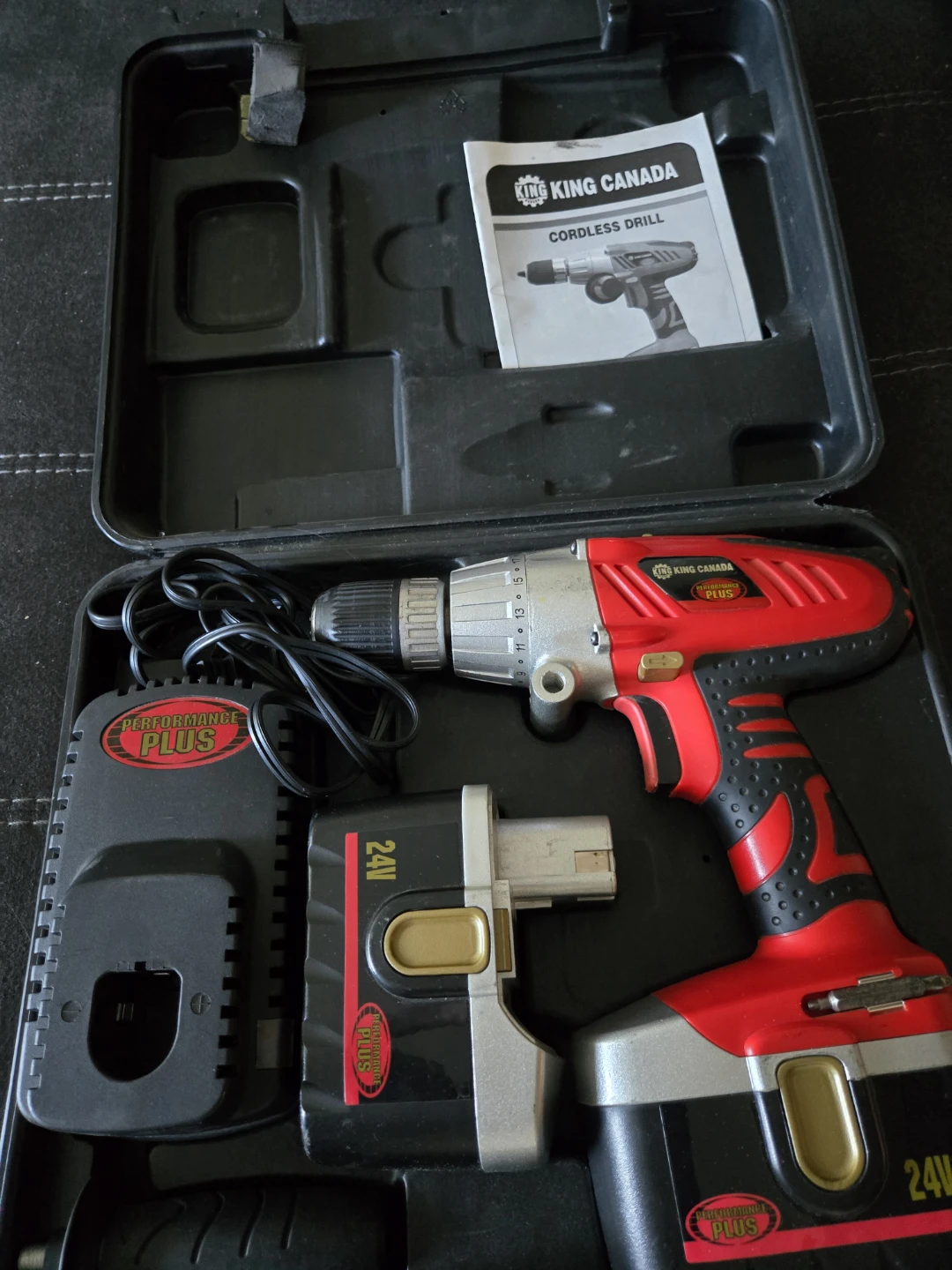 King Canada Cordless Drill Kit with 2 Batteries