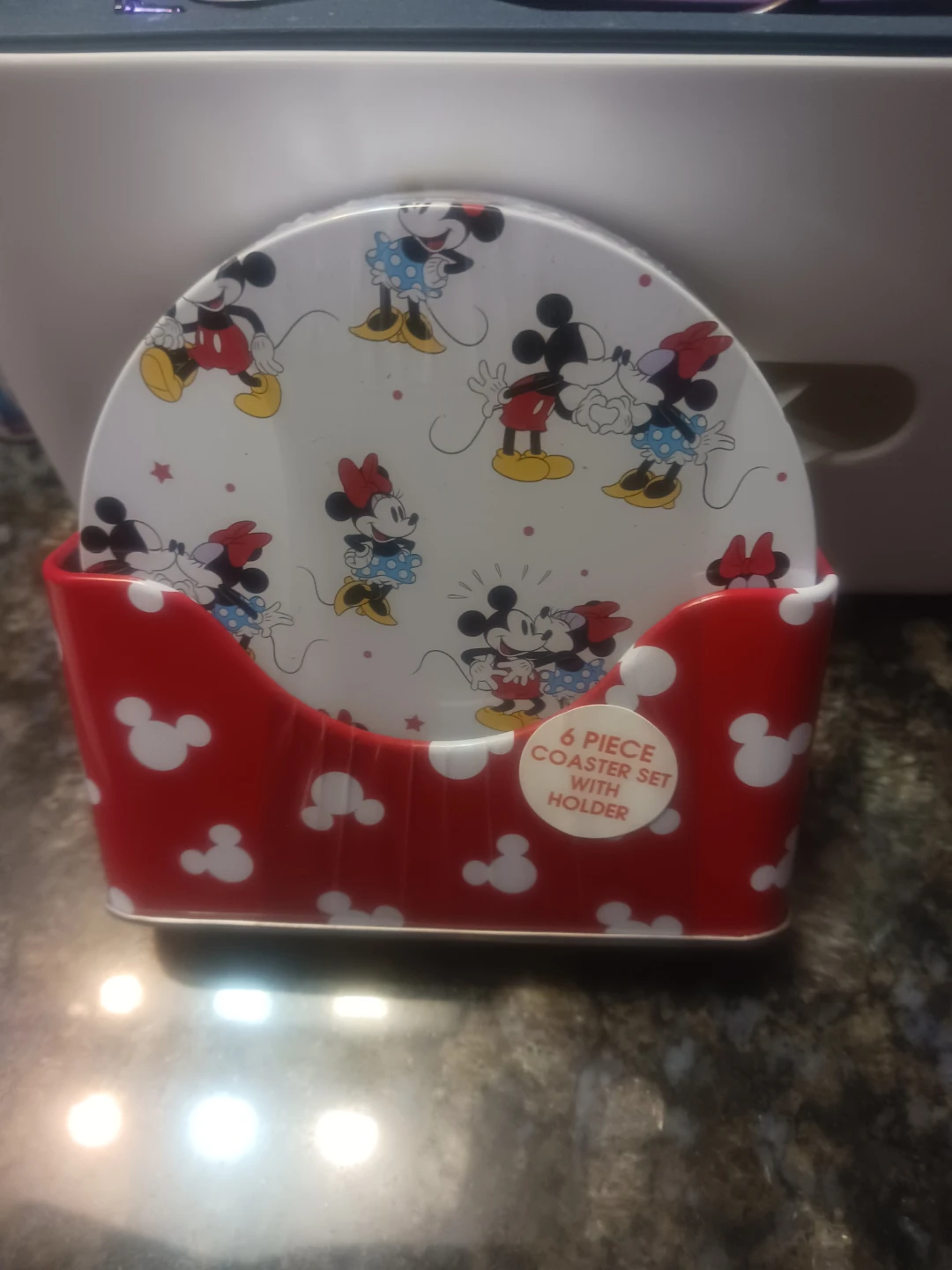 Disney Mickey and Friends 6 Piece Coaster Set with Holder
