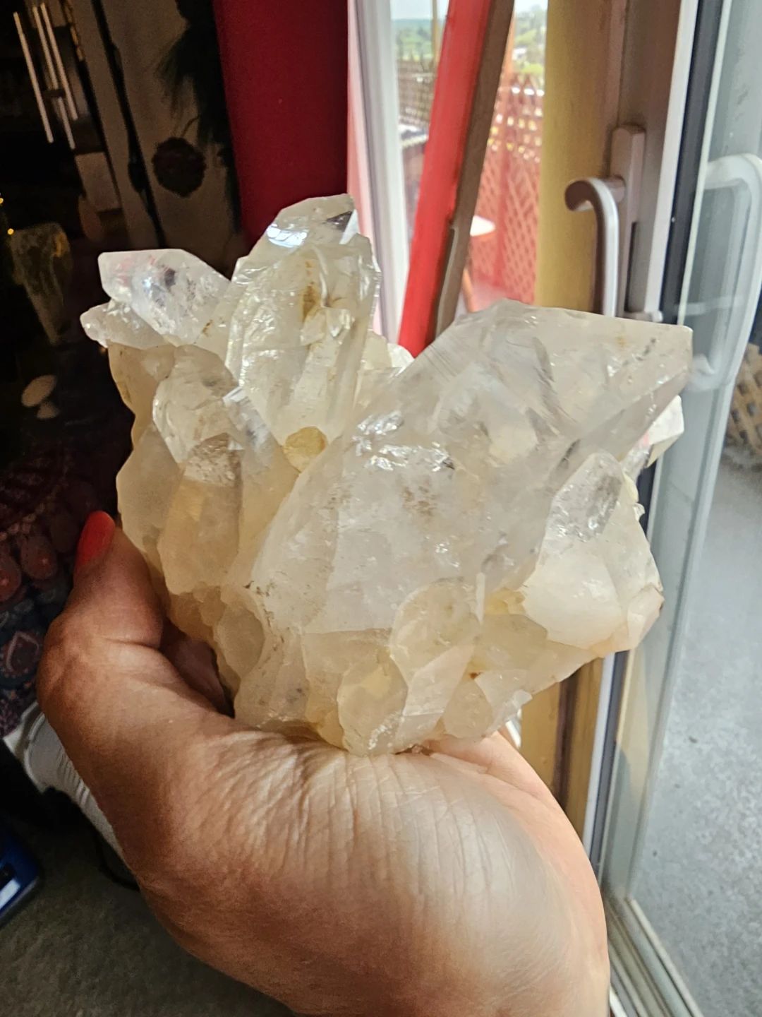Large Clear Quartz Crystal Cluster