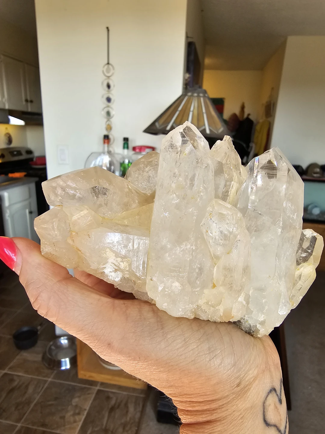 Large Clear Quartz Crystal Cluster - photo 3