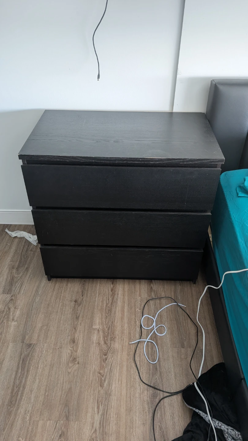 Black 3-Drawer Dresser - photo 3