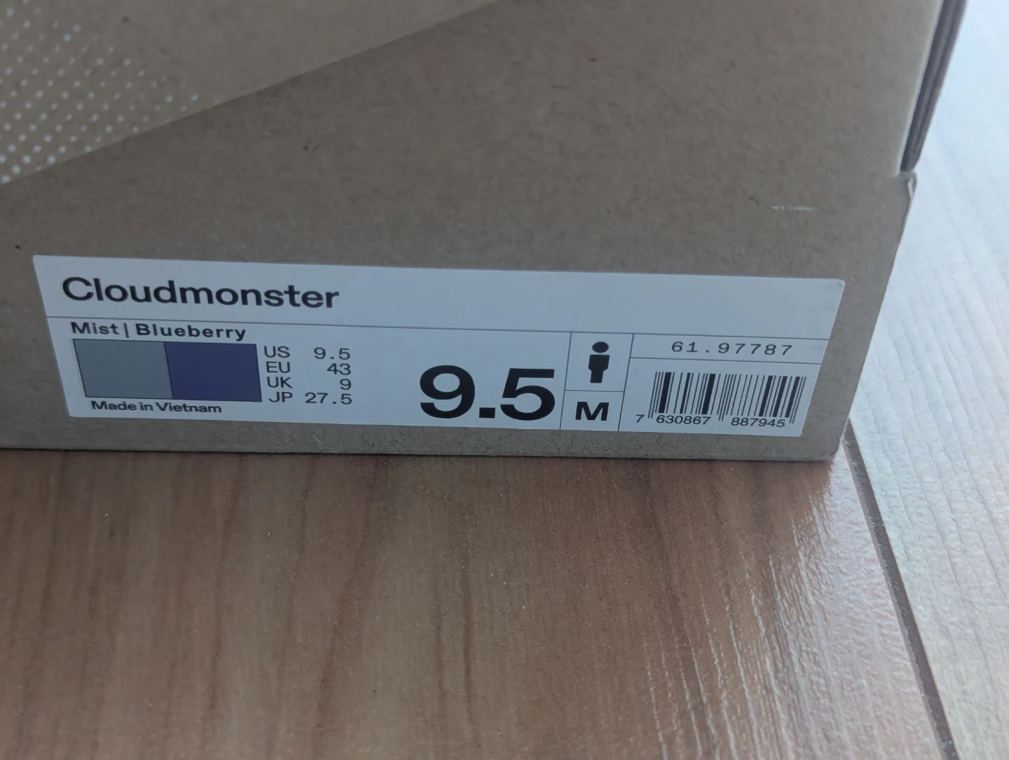 On Cloudmonster Running Shoes Mist/Blueberry
