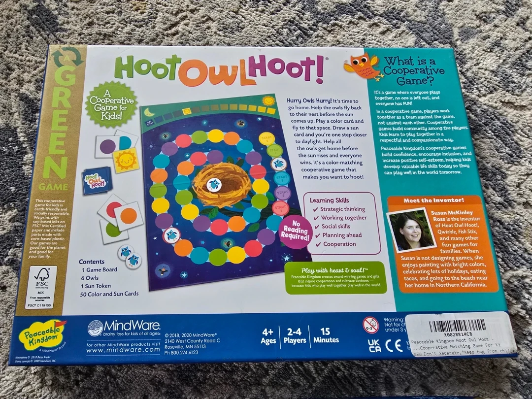 Hoot Owl Hoot! Board Game by Peaceable Kingdom - photo 2