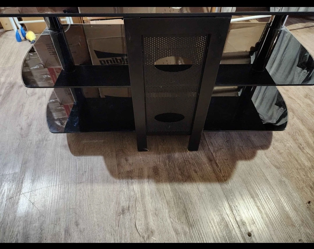 Black Glass TV Stand - 41" L x 21.5" W