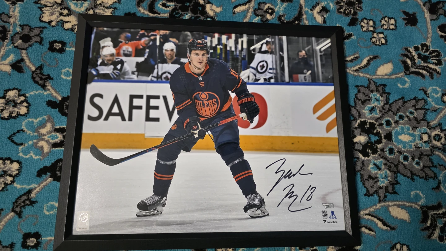 Zak Hyman Edmonton Oilers Framed Autographed Photo