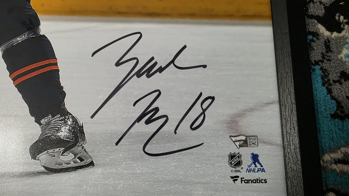 Zak Hyman Edmonton Oilers Framed Autographed Photo - photo 2