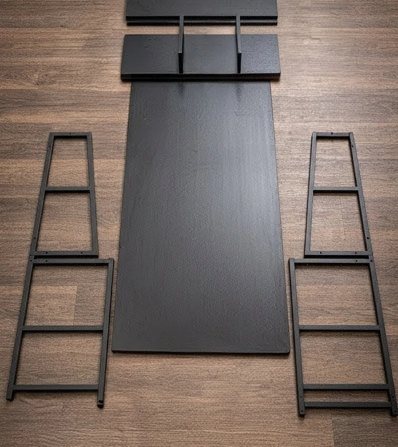Black Ladder Desk with Shelves - photo 2