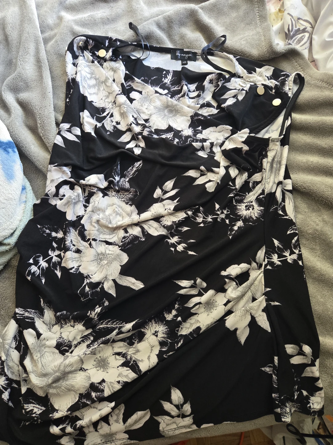Lily Morgan Black & White Floral Dress