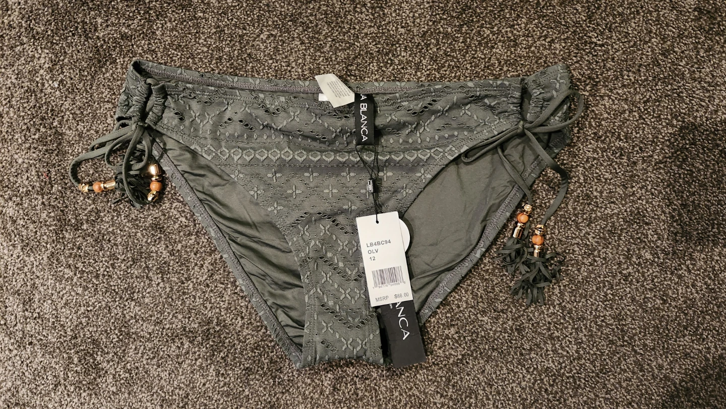 LA BLANCA Women's Swimsuit Bottoms - Olive Green - Size 12
