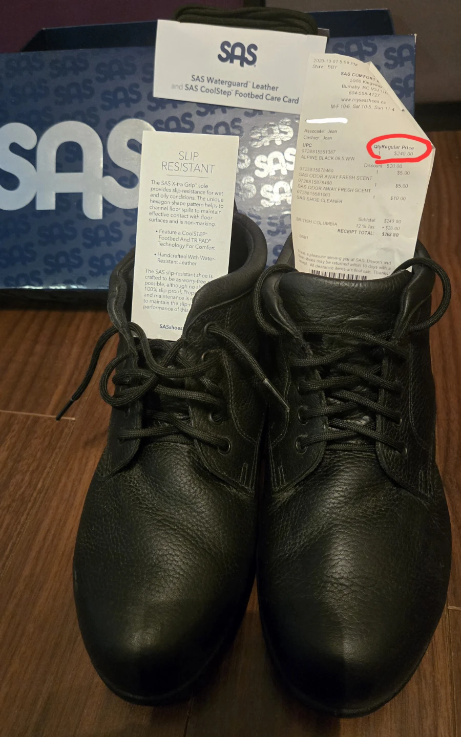 SAS Alpine Black Slip Resistant Shoes