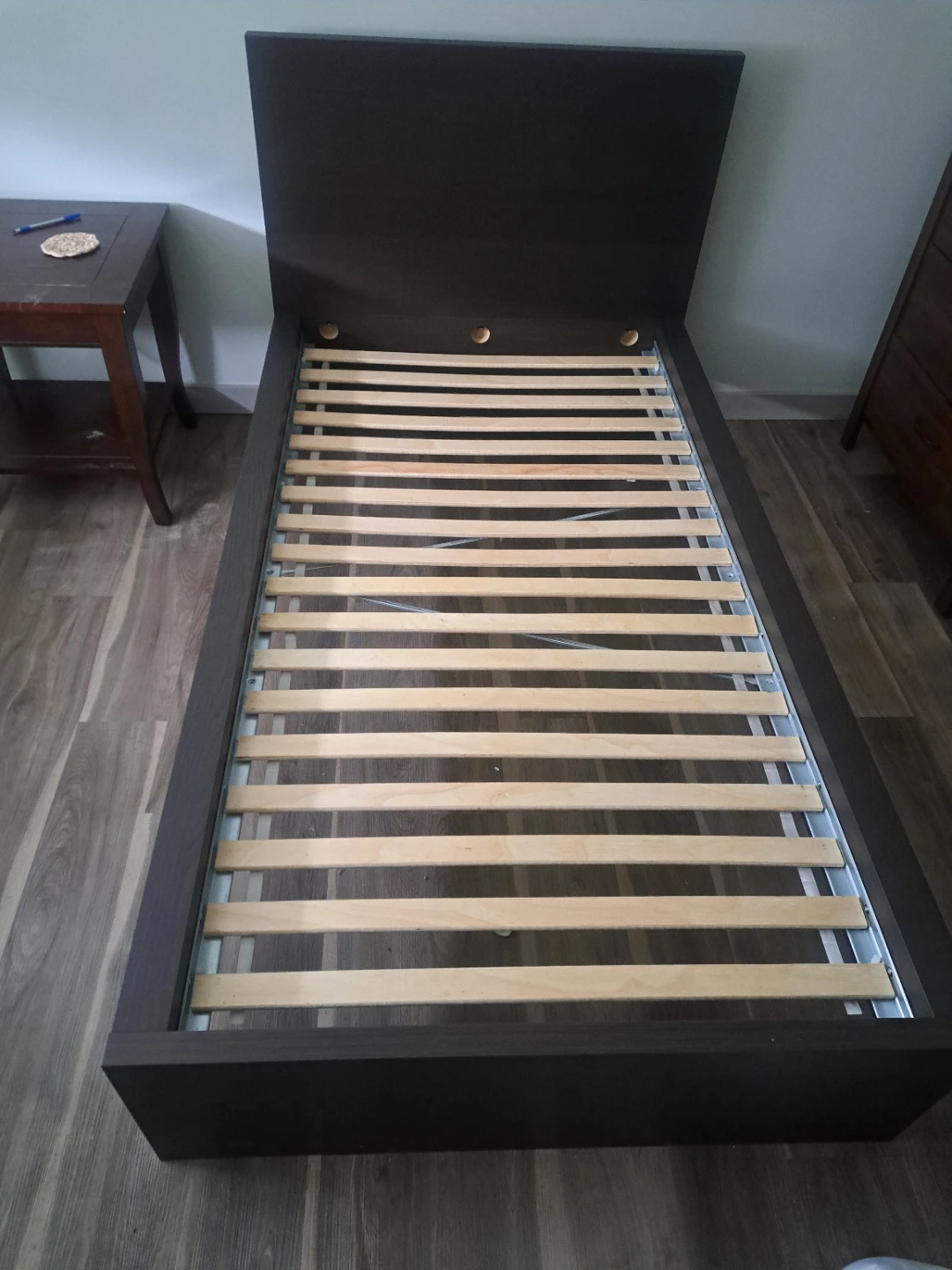 Dark Brown Bed Frame with Slats
