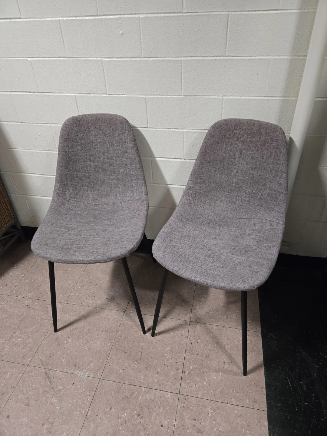TITLEMid Century Modern Gray Fabric Dining Chairs - Set of 2 - photo 3