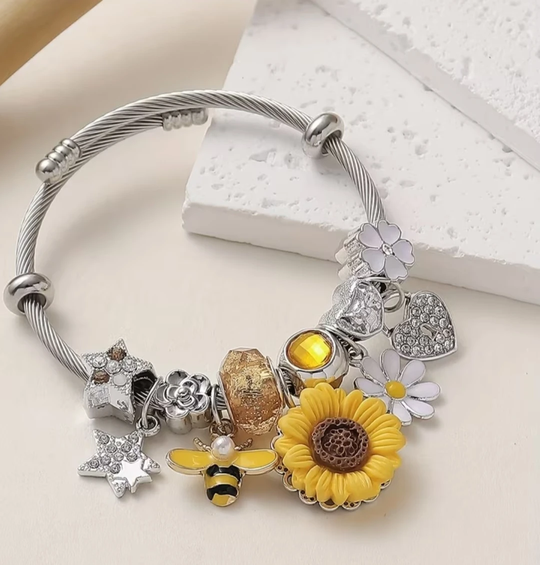 Sunflower Charm Bracelet