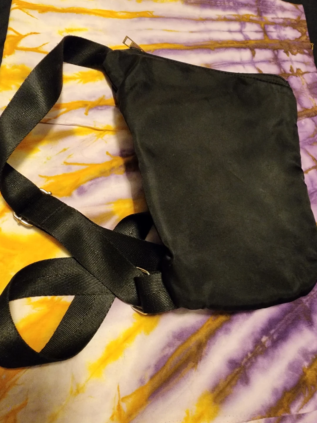 Black Sling Bag with Gold Zippers - photo 2