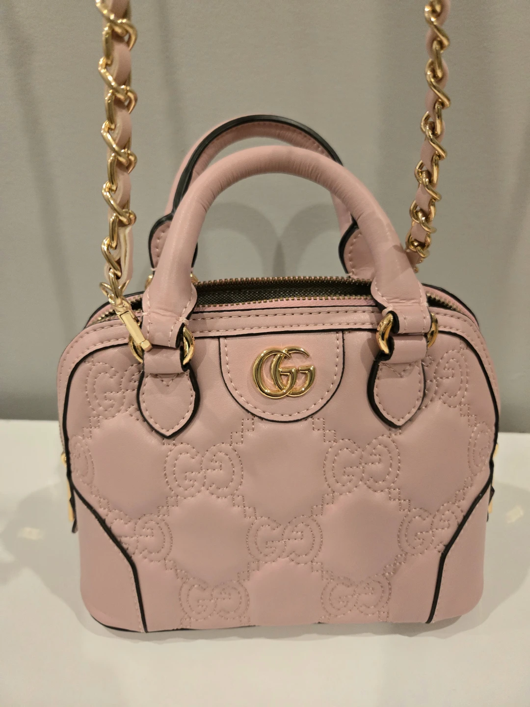 Pink Quilted Mini Dome Satchel Bag 20cm - photo 4