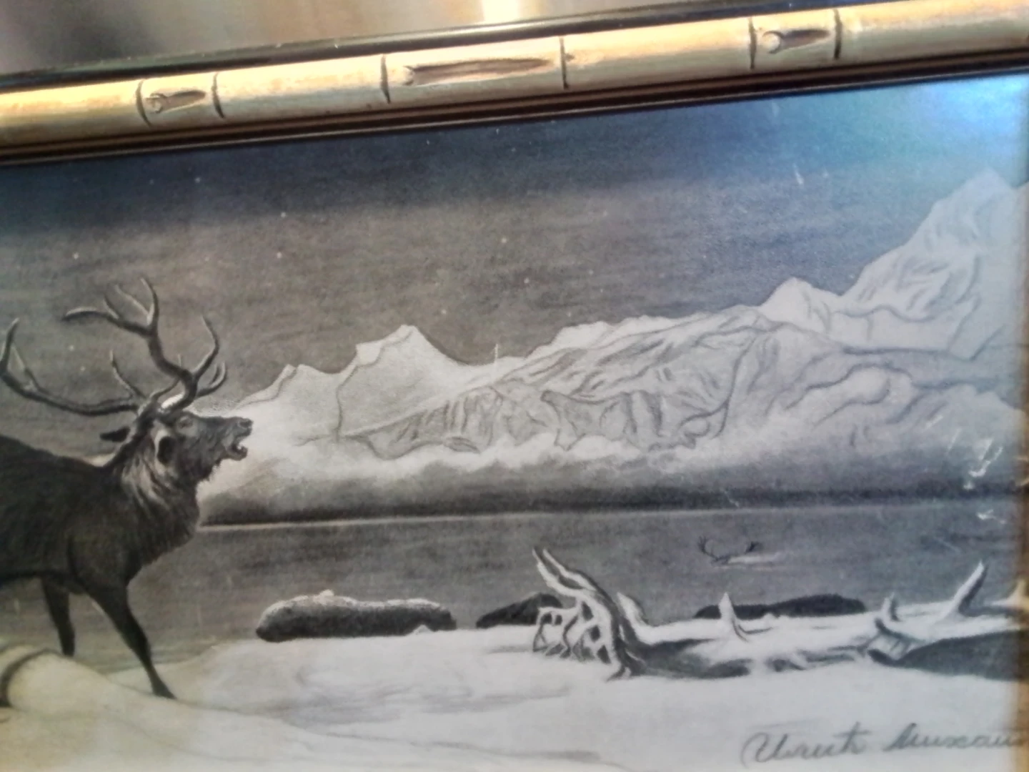 Antique Sir Edwin Landseer "The Challenge" Framed Print - photo 2