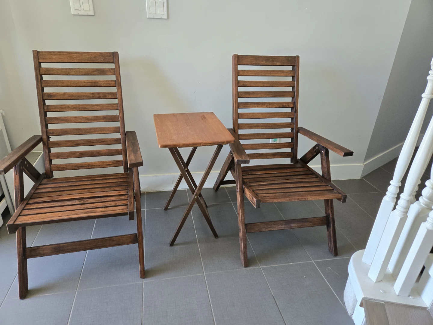 Newly refinished ikea applaro folding chair and bistro table - photo 2