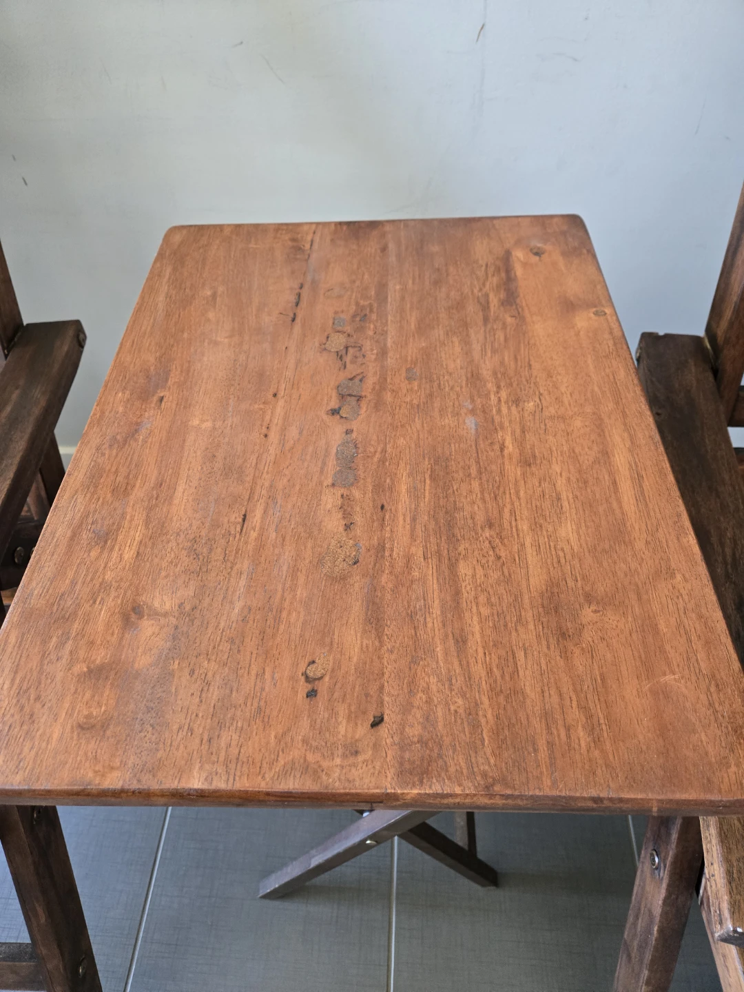 Newly refinished ikea applaro folding chair and bistro table - photo 3