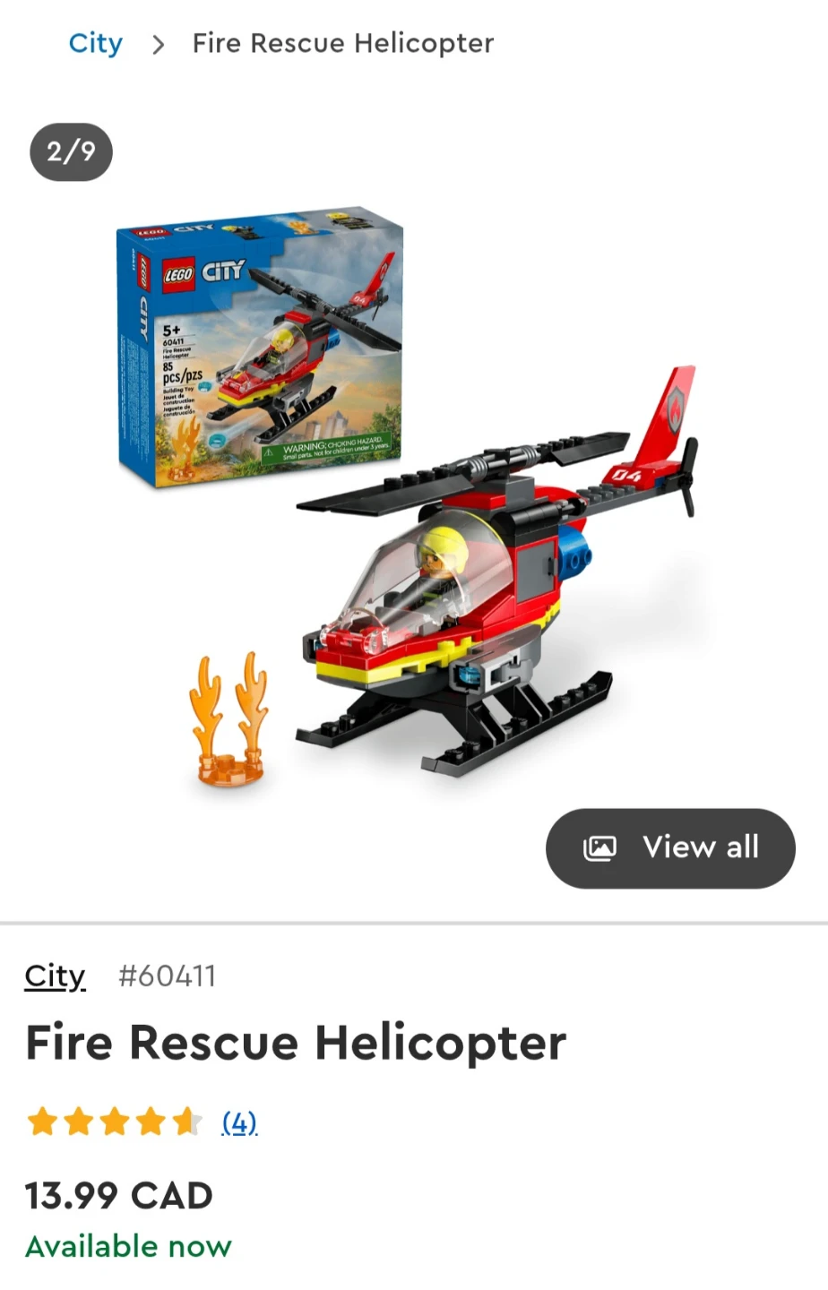 LEGO City Fire Rescue Helicopter Set - photo 2