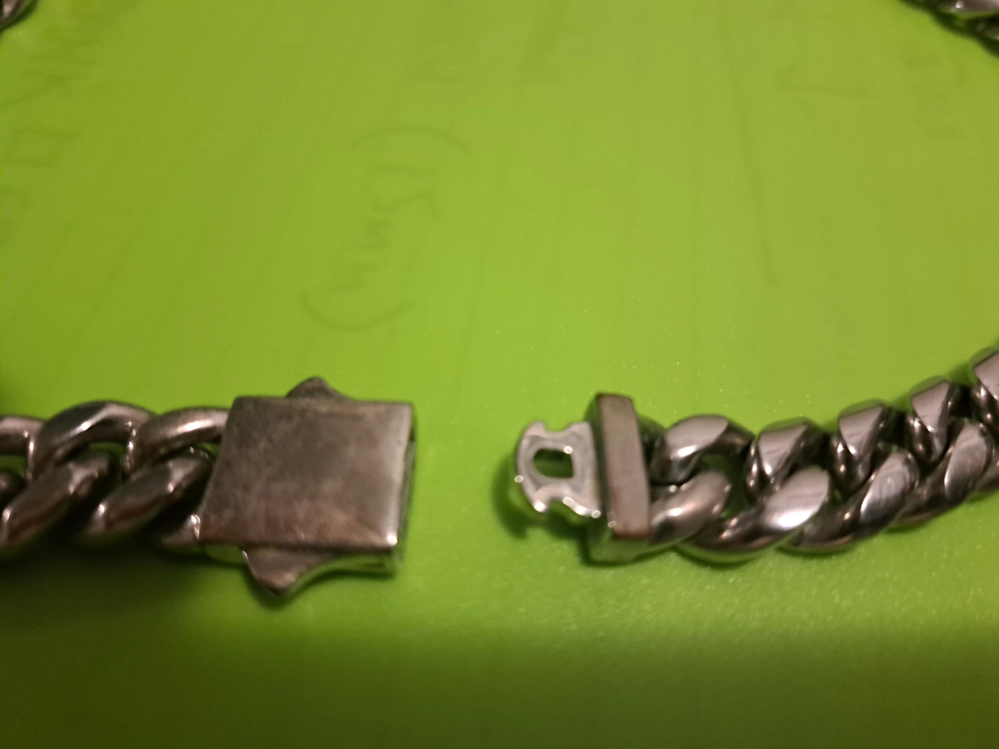 Silver Curb Chain Necklace with Rhinestone Clasp - photo 4