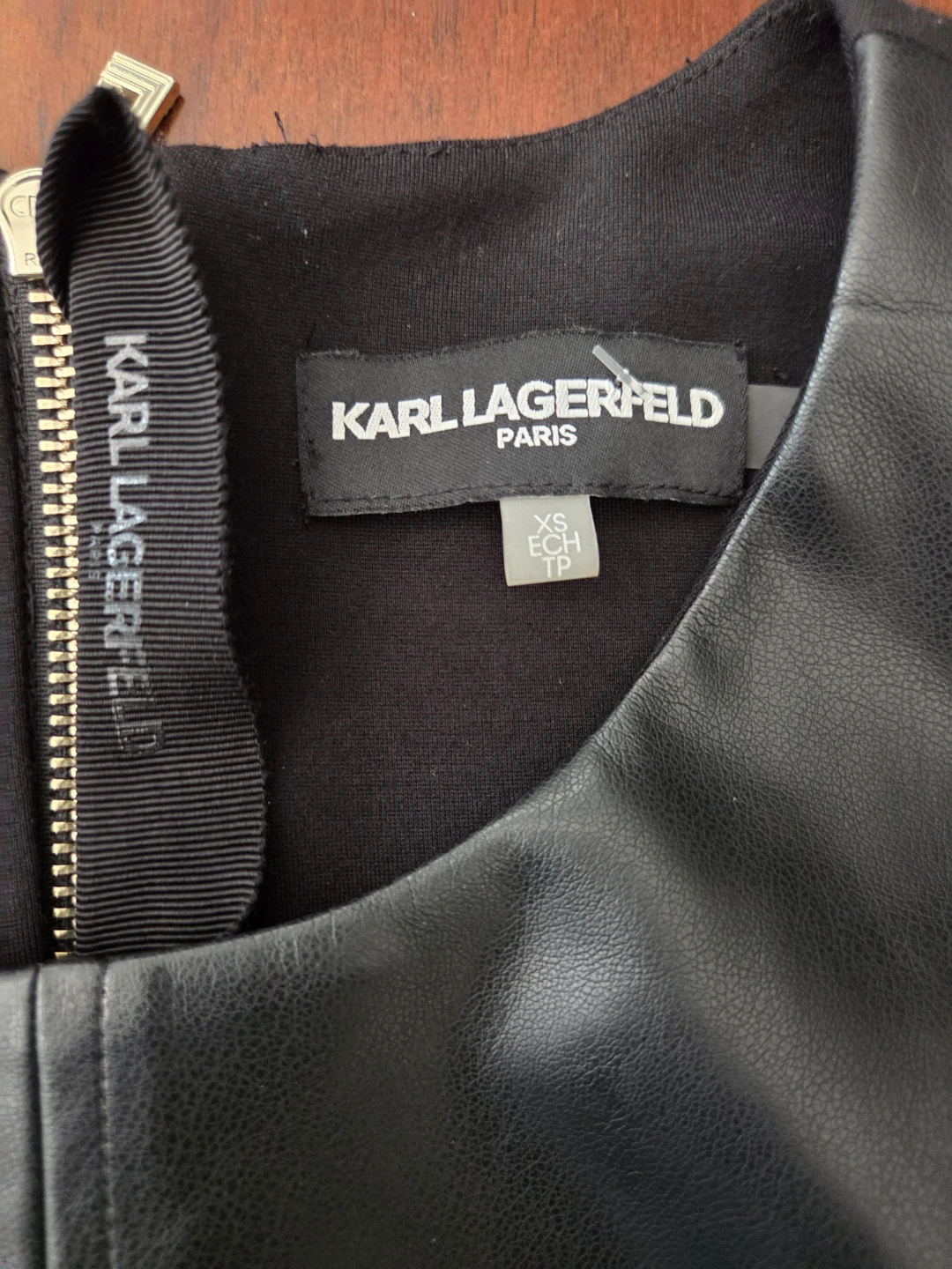 Karl Lagerfeld Paris Black Faux Leather Top - XS - photo 3