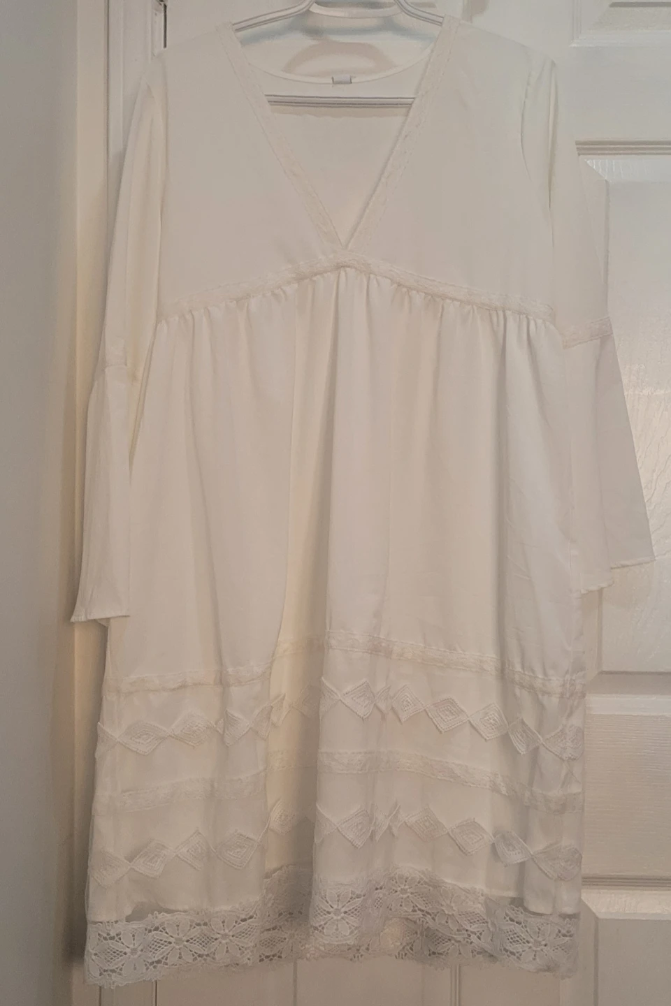 White Lace Trimmed Dress
