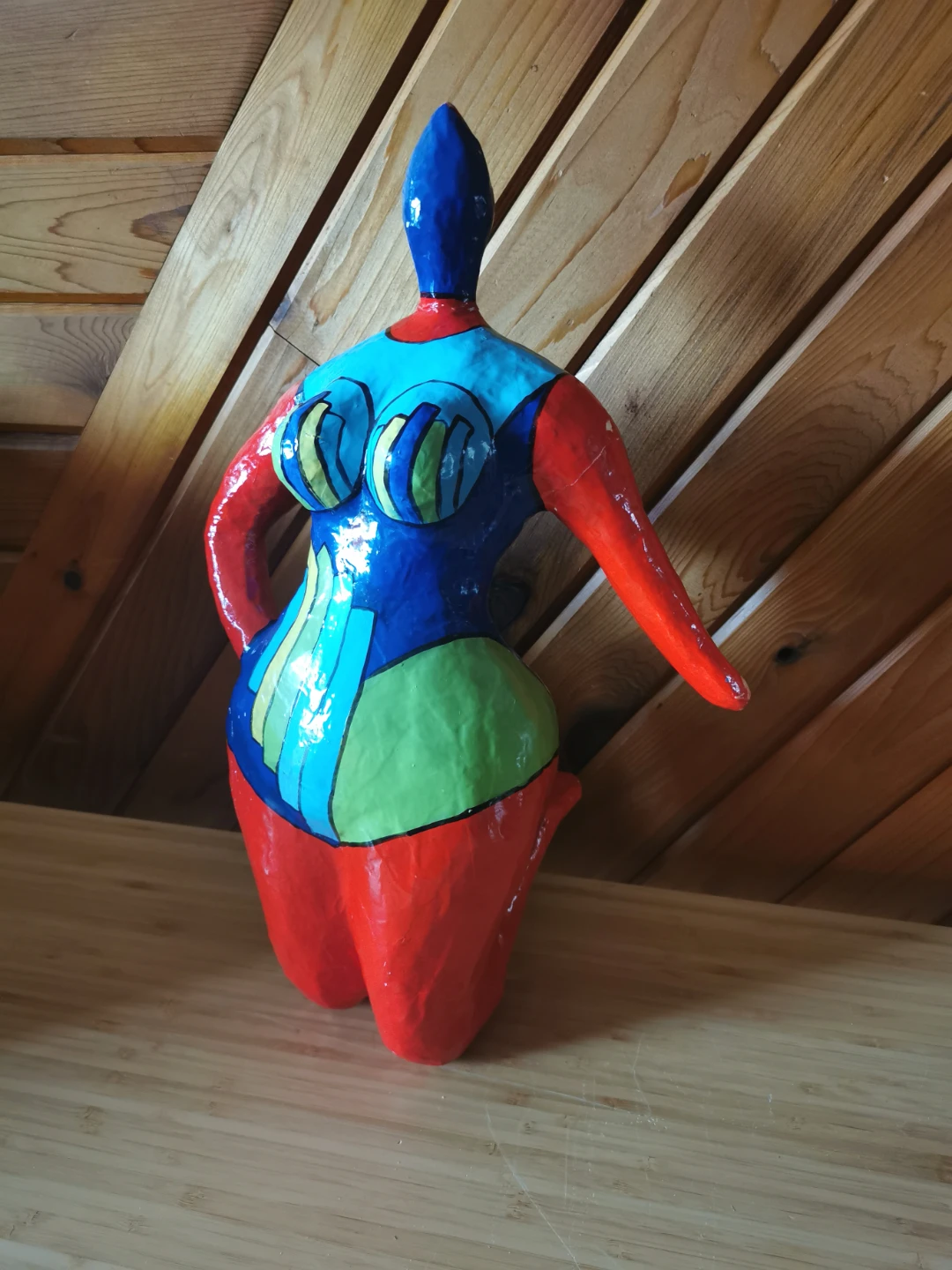 Vintage Hand-Painted Papier-Mâché Female Torso Sculpture - photo 2