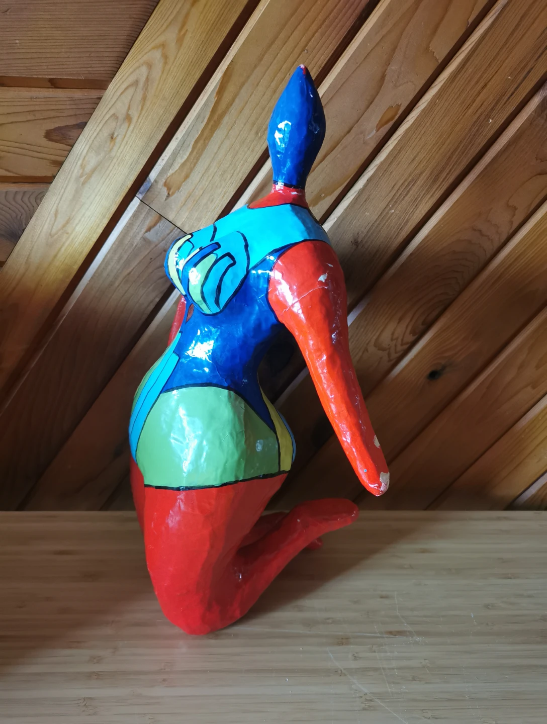 Vintage Hand-Painted Papier-Mâché Female Torso Sculpture - photo 3