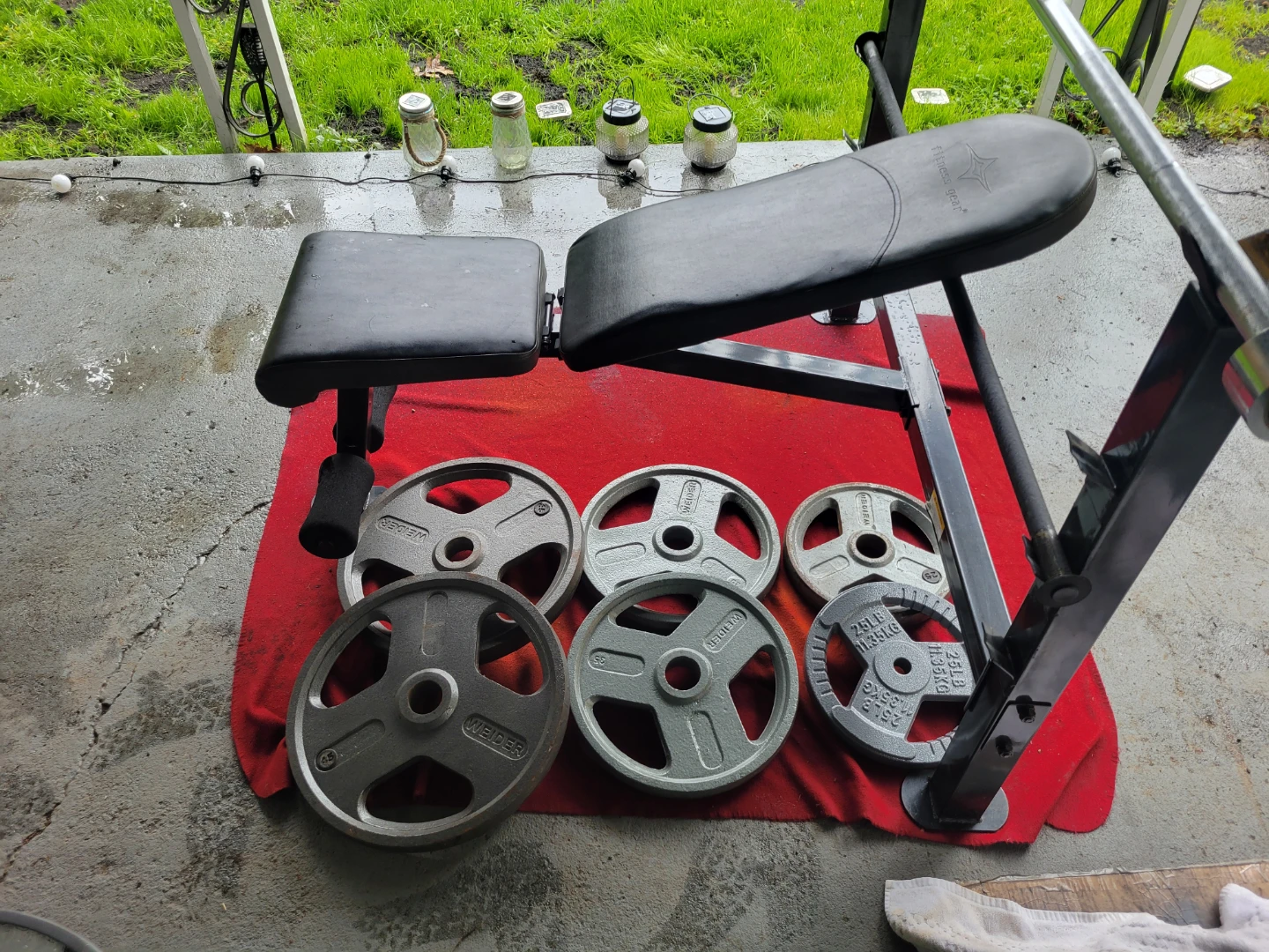 FITNESS GEAR OLYMPIC BENCH WITH INCLINE.  7' BAR 45LBs - photo 2