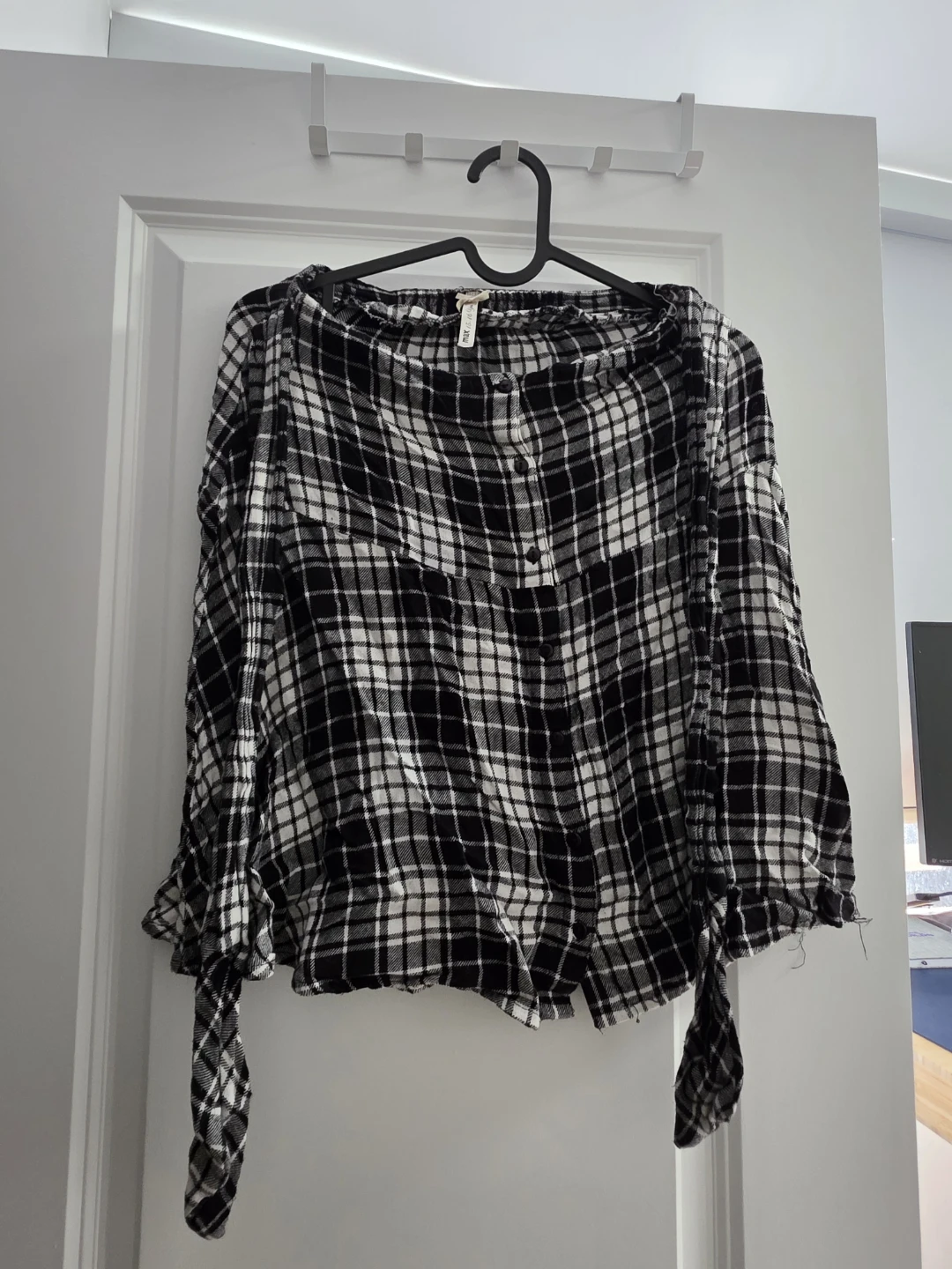 Checkered black and white skirt