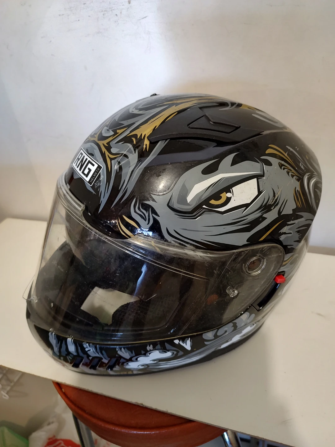 For sale RNG Motorcycle Helmet - Wolf Graphic, downtown