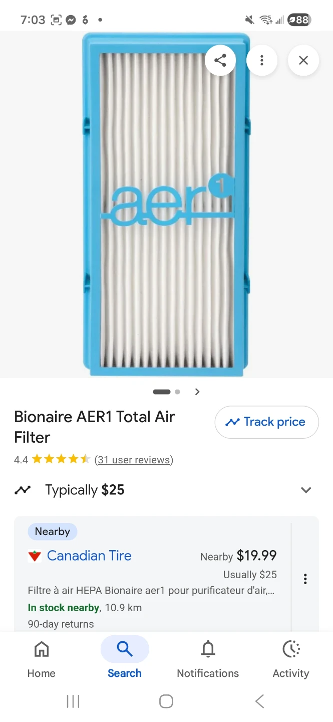 Bionaire AER1 Total Air Filter 1-Pack