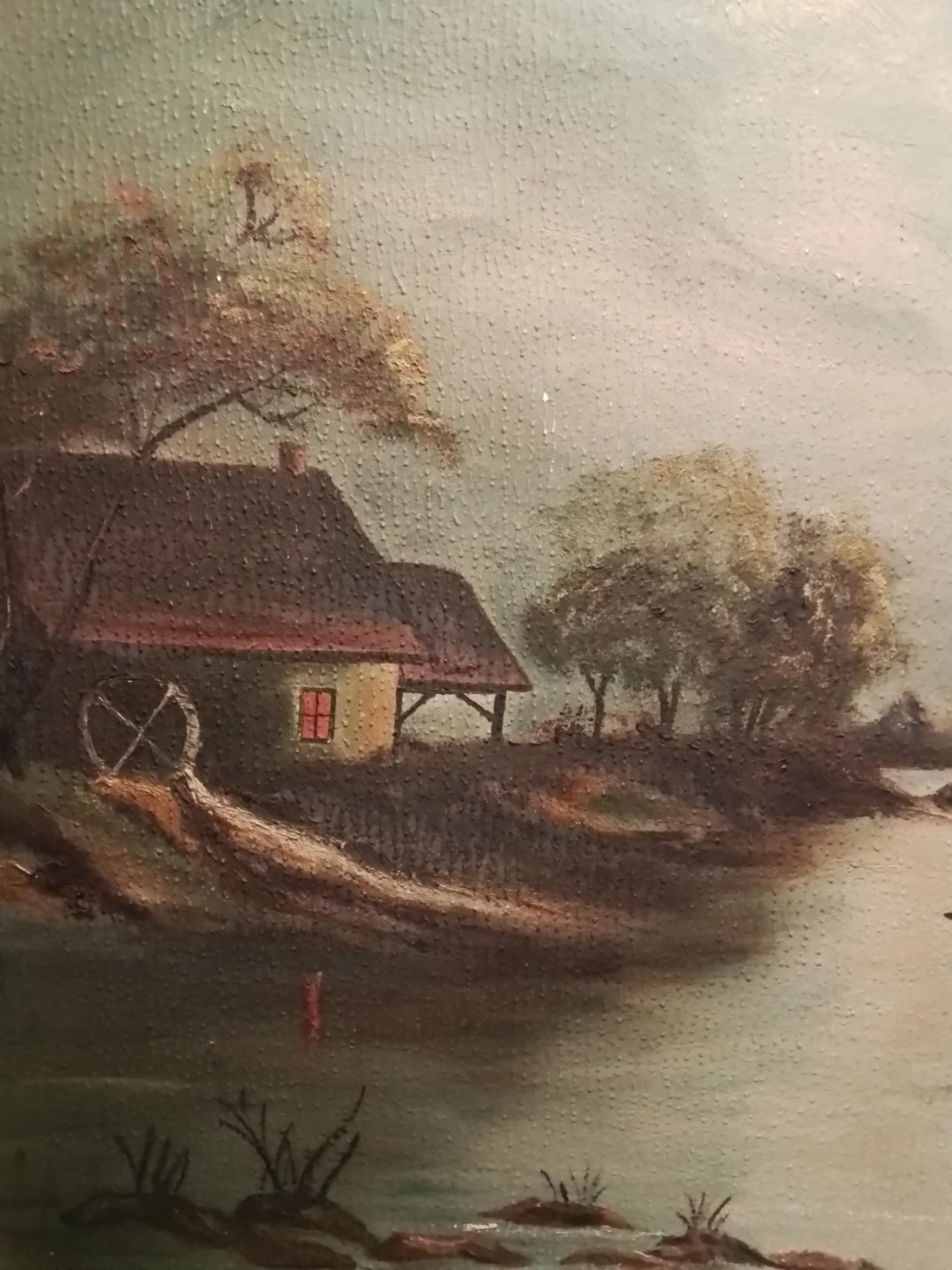 Framed Oil Painting of a Moonlit Landscape - photo 3