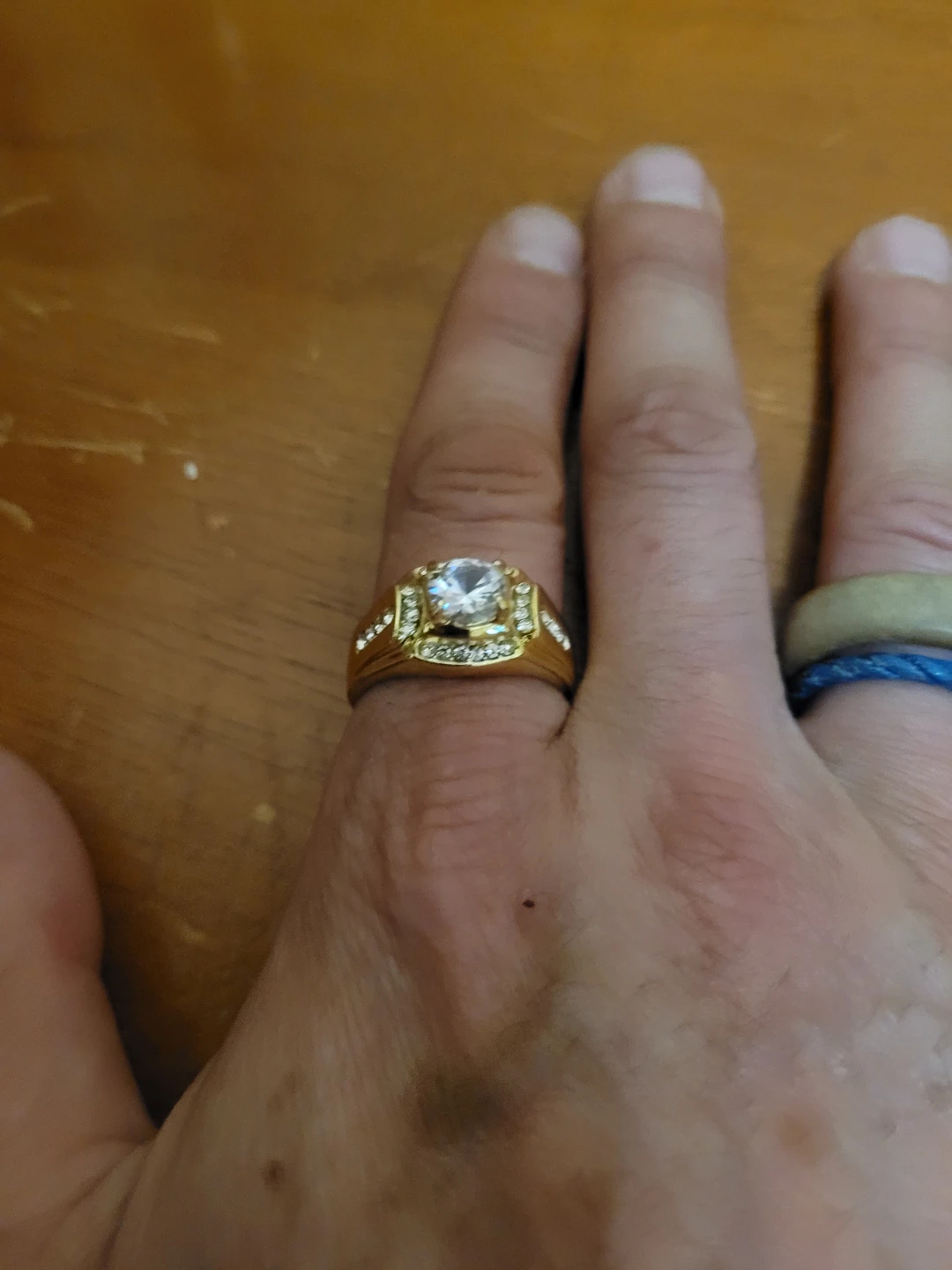 Gold Plated Cubic Zirconia Ring Size 10 - photo 3