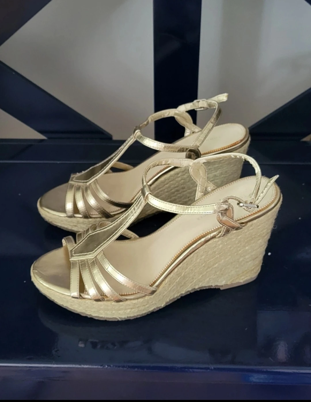 Tommy Hilfiger Gold Espadrille Wedge Sandals - photo 2