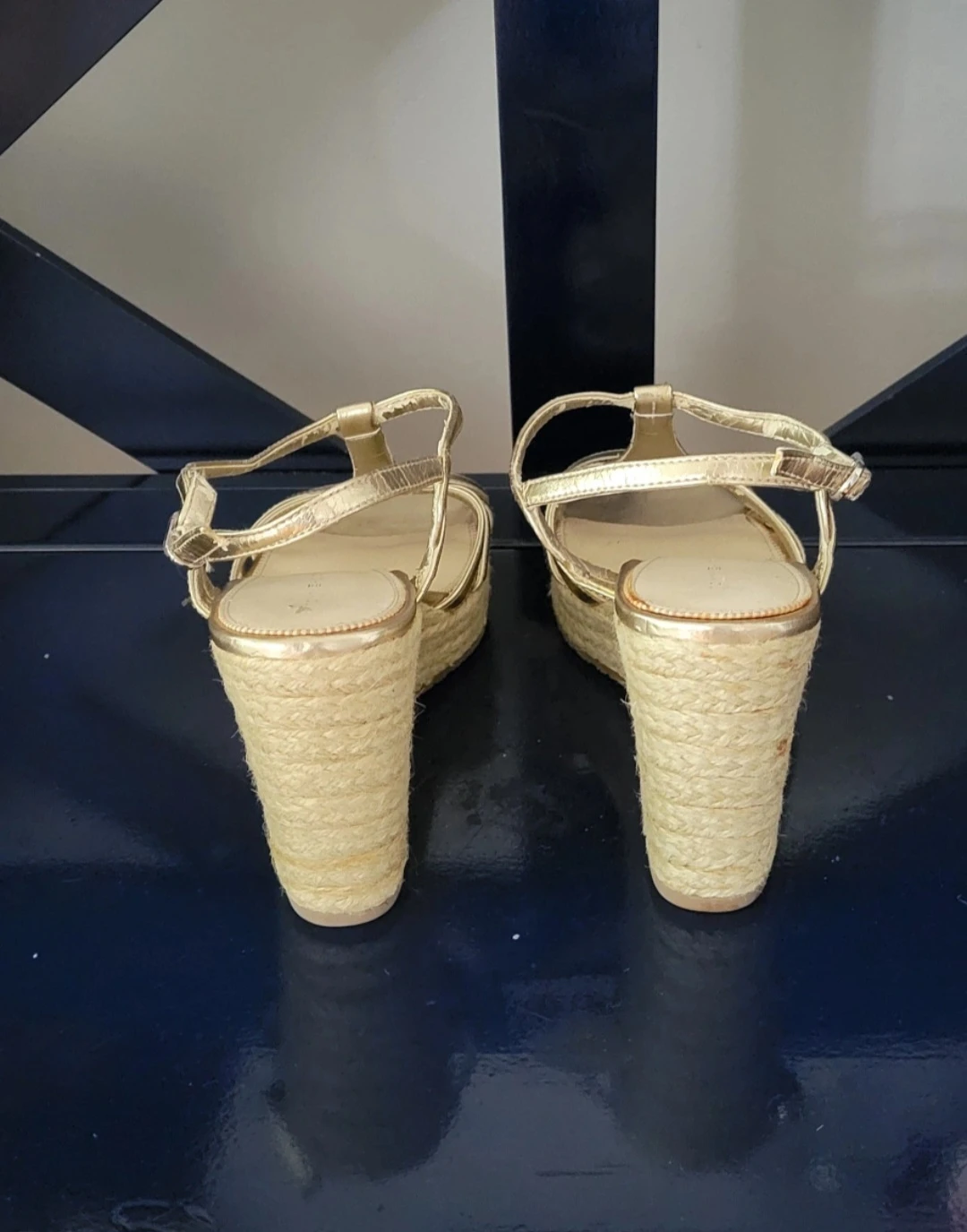 Tommy Hilfiger Gold Espadrille Wedge Sandals - photo 5