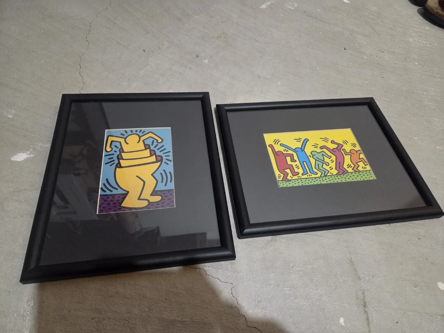 Set of 2 Framed Keith Haring Inspired Prints