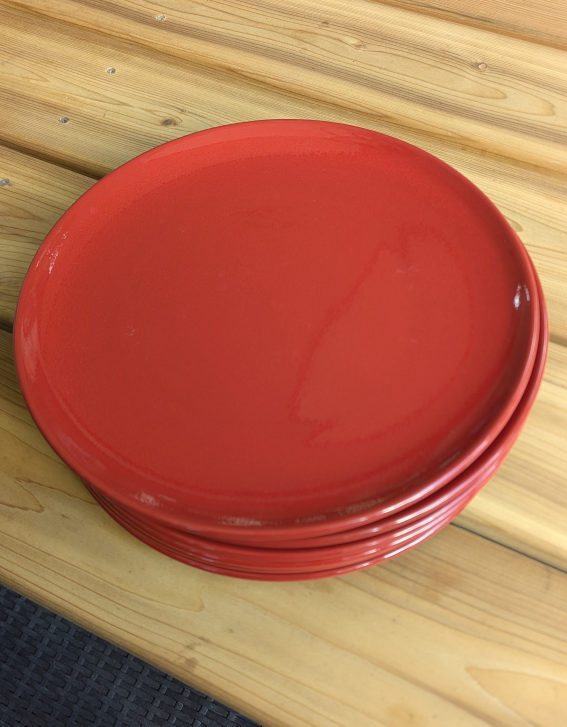 Waechtersbach 10.5" Red Vintage Dinner Plates, 6 Total