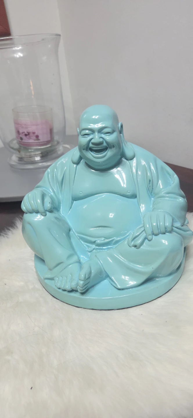 Turquoise Laughing Buddha Statue