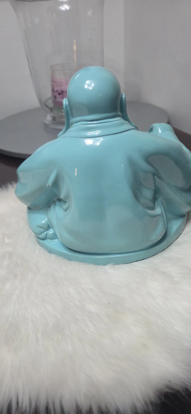 Turquoise Laughing Buddha Statue - photo 2