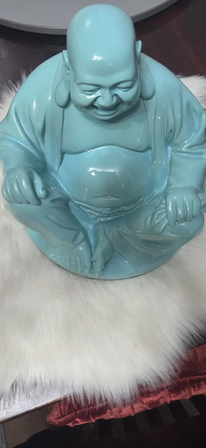 Turquoise Laughing Buddha Statue - photo 3