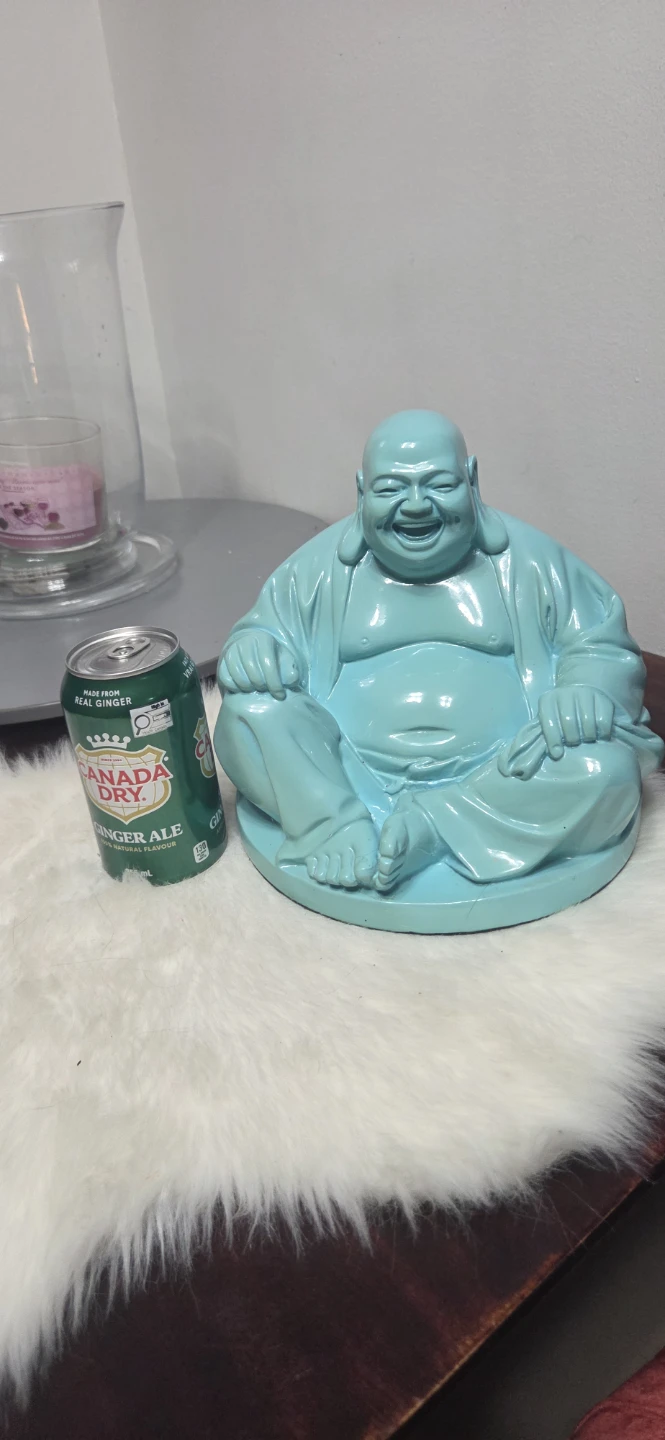Turquoise Laughing Buddha Statue - photo 4